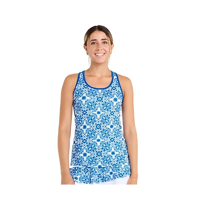 Sofibella Women's Miss Santorini 25 Inch Racerback Tennis Tank