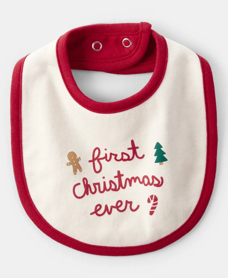 Carter's Baby Boys or Baby Girls My First Christmas Ever Holiday Bib