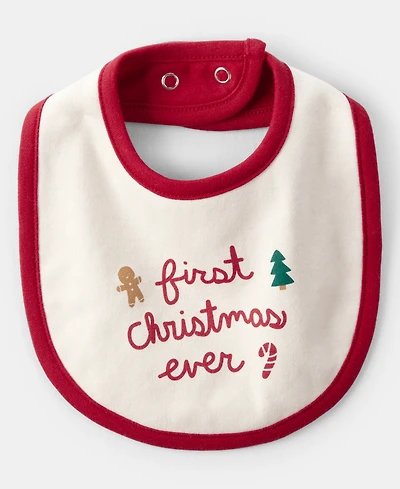 Carter's Baby Boys or Baby Girls My First Christmas Ever Holiday Bib