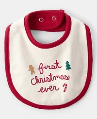 Carter's Baby Boys or Baby Girls My First Christmas Ever Holiday Bib