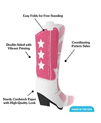 Freestanding 3D Rodeo Cowgirl Boots Centerpiece Table Decorations
