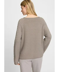 Olsen Women's Stitch Interest Boat Neck Sweater