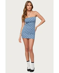 Edikted Womens Lewis Polka Dot Strapless Mini Dress