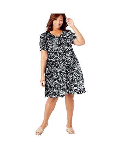 Woman Within Plus Short Crinkle Dress