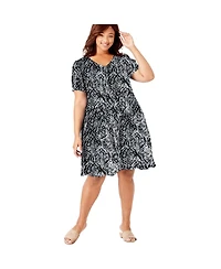 Woman Within Plus Short Crinkle Dress