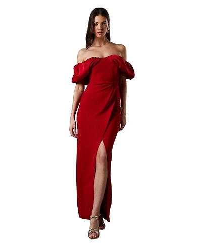 Coast Volume Sleeve Corset Column Maxi Dress