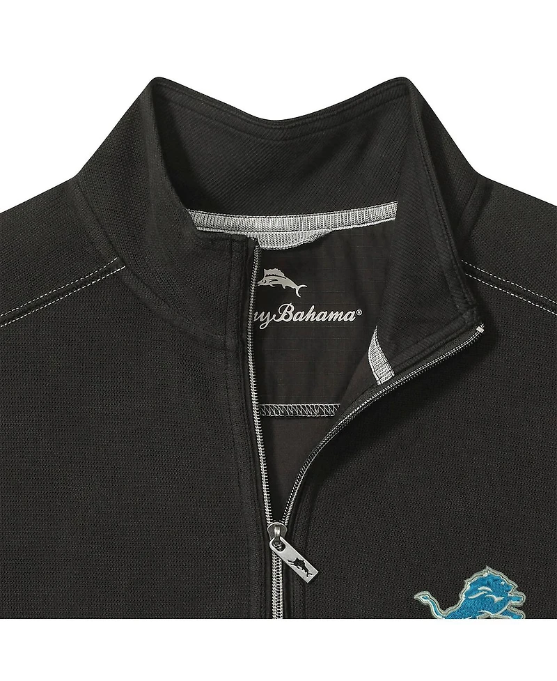 Tommy Bahama Men's Black Detroit Lions Big Tall Montego Bay Half-Zip Jacket