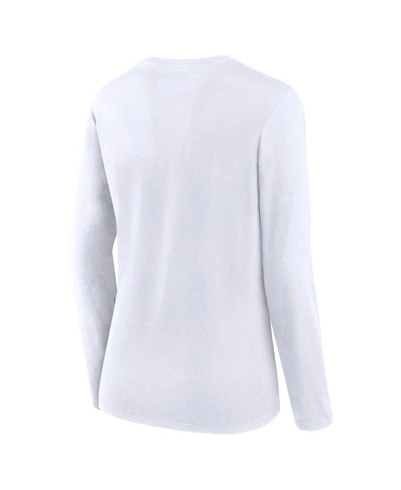 Fanatics Women's White Oklahoma Sooners Double Team Script Long Sleeve T-Shirt