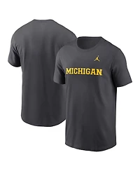 Jordan Men's Anthracite Michigan Wolverines Primetime Wordmark T-Shirt