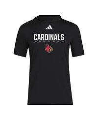 Adidas Men's Black Louisville Cardinals 2025 Areoready Sideline Training Hooded T-Shirt