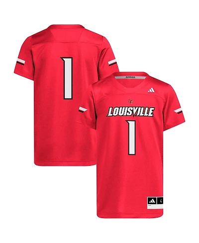 Adidas Big Boys and Girls 1 Red Louisville Cardinals Replica Jersey