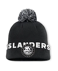 Fanatics Men's Black New York Islanders High Stick Cuffed with Pom Knit Hat