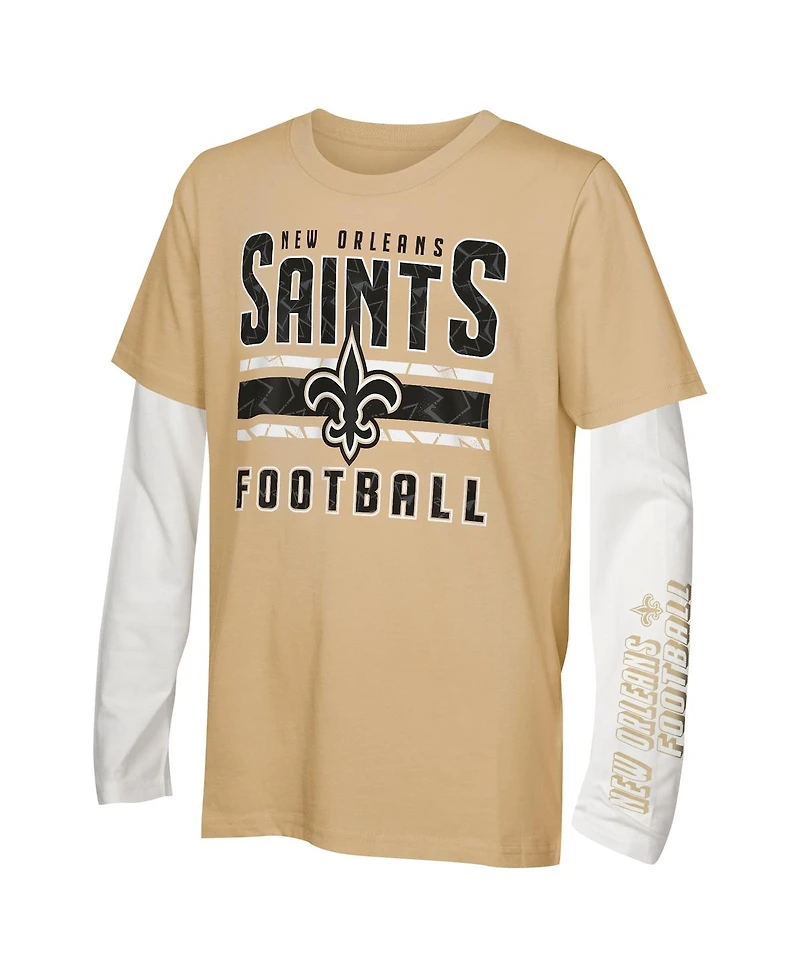 Outerstuff Big Boys and Girls New Orleans Saints the Mix T-Shirt Combo Set