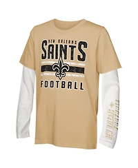Outerstuff Big Boys and Girls New Orleans Saints the Mix T-Shirt Combo Set