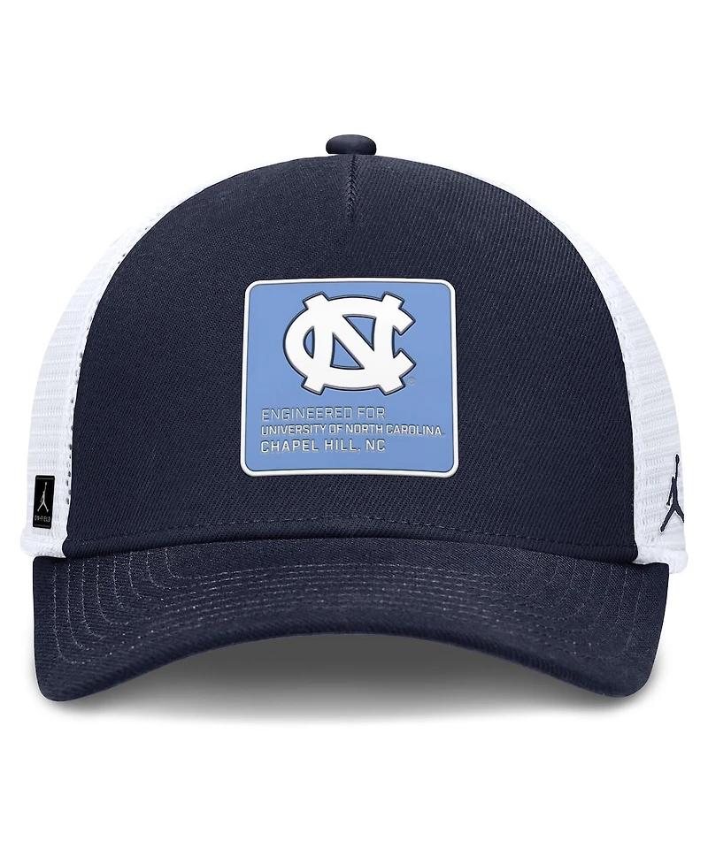 Jordan Men's Navy/White North Carolina Tar Heels 2025 On-field Rise Engineered Trucker Adjustable Hat