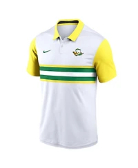 Nike Men's White/Yellow Oregon Ducks Athletic Prep Alt Logo Vapor Performance Polo Shirt