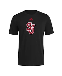 Adidas Men's Black St. John's Red Storm Logo T-Shirt