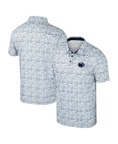 Colosseum Men's Navy Penn State Nittany Lions It's Time Allover Print Polo Shirt
