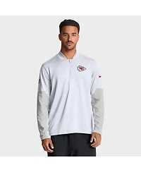 Nike Men's White Kansas City Chiefs Sideline Feel The Pressure Performance Half-Zip Pullover