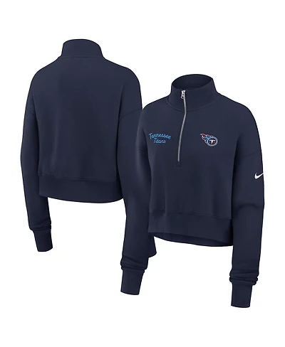 Nike Women's Navy Tennessee Titans Primetime Phoenix Half-Zip Sweatshirt