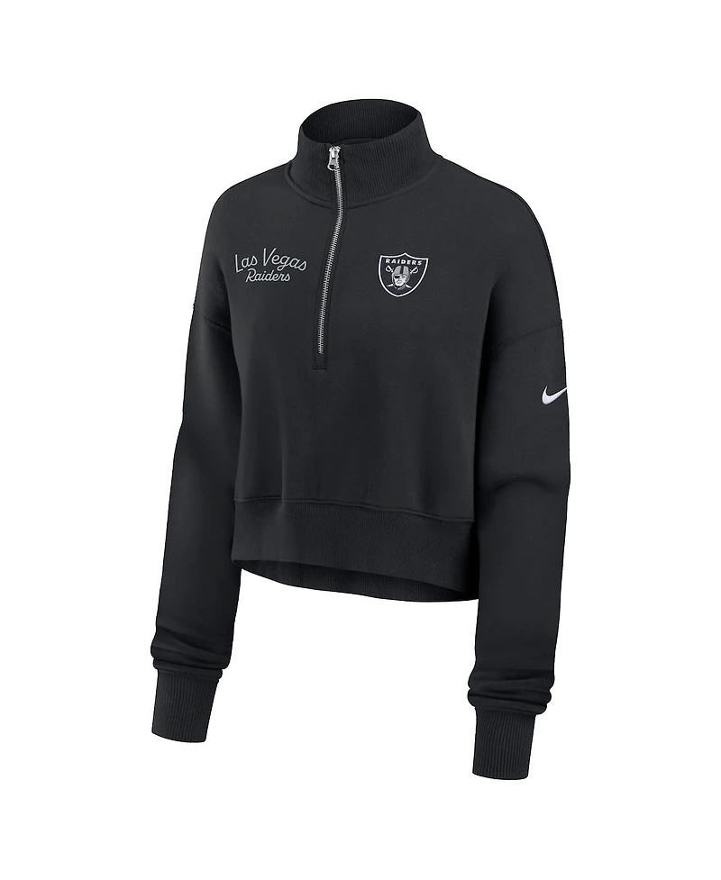Nike Women's Black Las Vegas Raiders Primetime Phoenix Half-Zip Sweatshirt