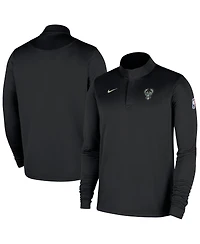 Nike Men's Black Milwaukee Bucks 2025/26 Authentic Coaches Quarter-Zip Pullover Jacket