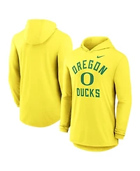 Nike Men's Yellow Oregon Ducks Classic Arch Tri-Blend Performance Long Sleeve Hoodie T-Shirt