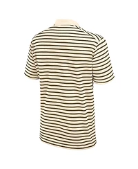 Nike Men's Cream West Virginia Mountaineers Solid Foundation Striped Performance Polo Shirt