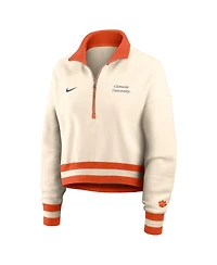 Nike Women's Cream/Orange Clemson Tigers Legacy Half-Zip Sweatshirt