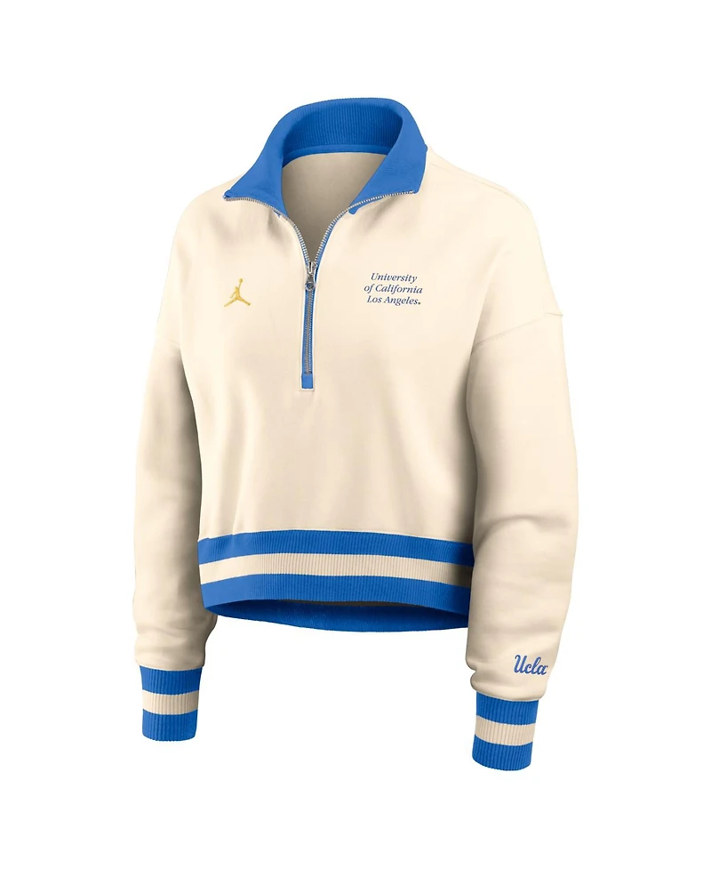Jordan Women's Tan/Blue Ucla Bruins Legacy Half-Zip Sweatshirt