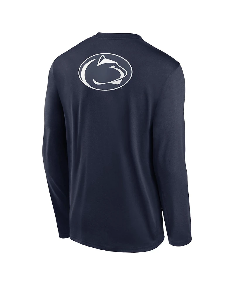 Nike Men's Navy Penn State Nittany Lions Primetime Campus 2-Hit Legend Long Sleeve T-Shirt