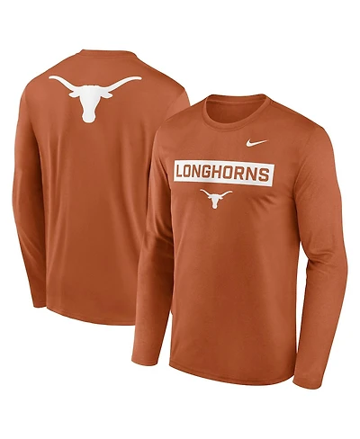 Nike Men's Texas Orange Longhorns Primetime Campus 2-Hit Legend Long Sleeve T-Shirt
