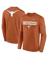 Nike Men's Texas Orange Longhorns Primetime Campus 2-Hit Legend Long Sleeve T-Shirt