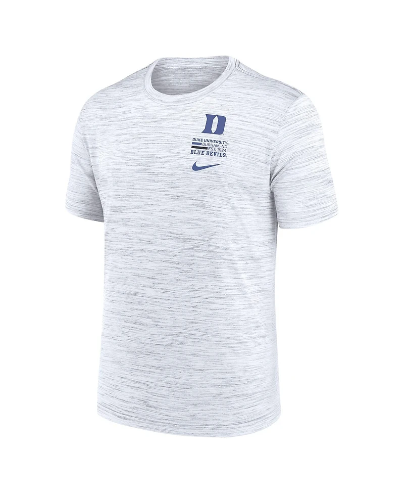 Nike Men's White Duke Blue Devils Velocity Stacked Performance T-Shirt