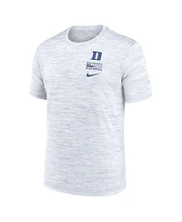 Nike Men's White Duke Blue Devils Velocity Stacked Performance T-Shirt