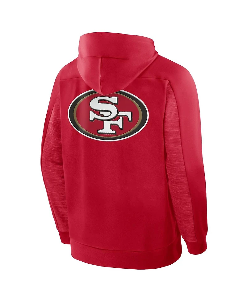 Fanatics Men's Scarlet San Francisco 49ers Checkdown Pass Full-Zip Hoodie