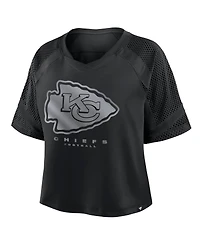 Fanatics Women's Kansas City Chiefs Oversized Raglan V-Neck Blackout Fashion Jersey