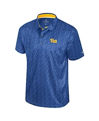 Colosseum Men's Royal Pitt Panthers Football Print Polo Shirt