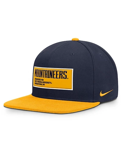 Nike Men's Navy/Gold West Virginia Mountaineers 2025 On-field Patch Pro Dri-fit Snapback Hat