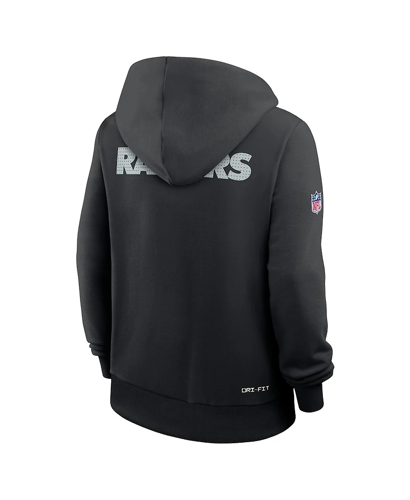 Nike Women's Black Las Vegas Raiders Sideline Standard Issue Initial Home Dri-fit Hoodie