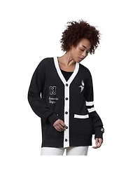 Starter Women's Black Minnesota Vikings Back Shot Button-Up Cardigan Sweater