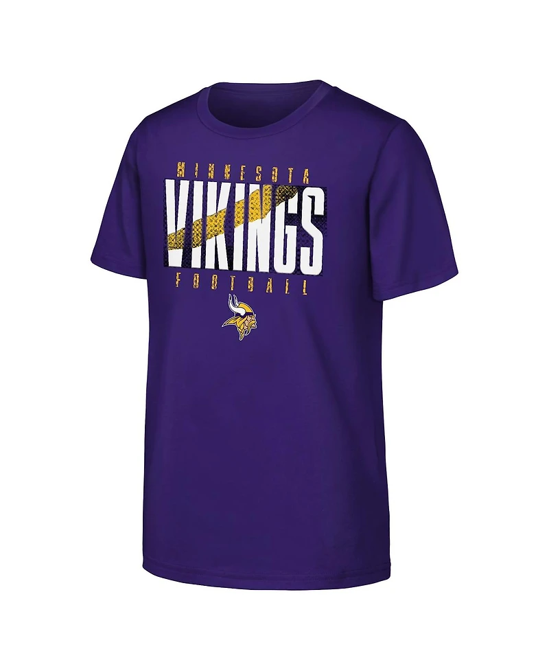 Outerstuff Big Boys and Girls Purple Minnesota Vikings Posterize T-Shirt