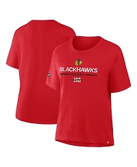 Fanatics Women's Red Chicago Blackhawks Centennial Celebration T-Shirt
