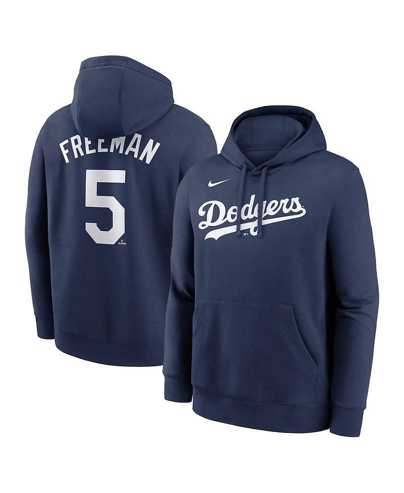 Nike Men's Freddie Freeman Navy Los Angeles Dodgers Player Name Number Club Pullover Hoodie