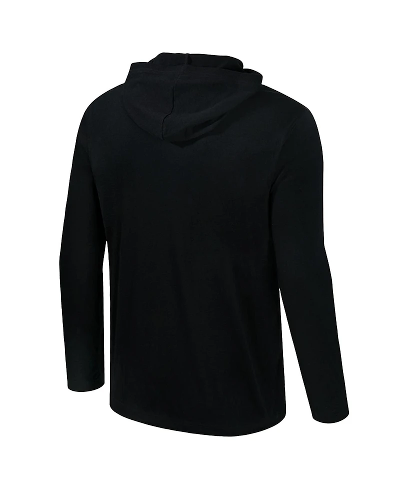 Colosseum Men's Black Army Knights Color Pop Active Blend Hooded Long Sleeve T-Shirt