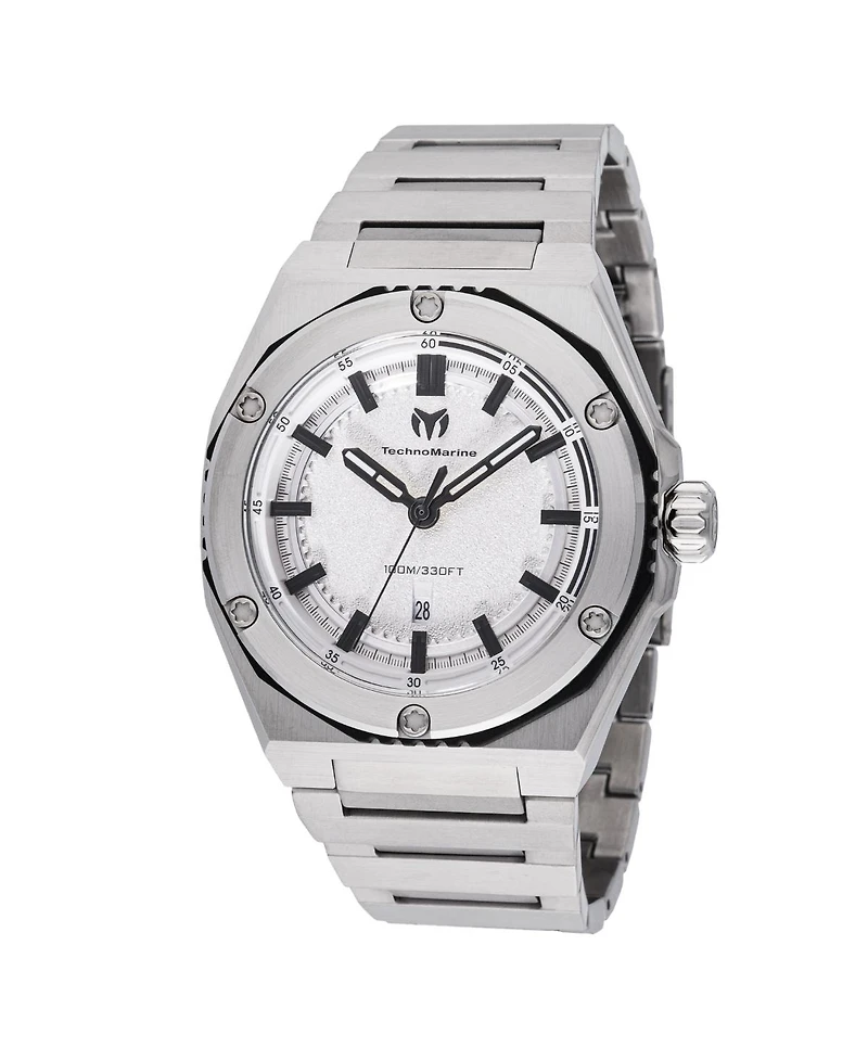 Technomarine Men's Tm-416060 Coral Quartz Silver Dial Watch