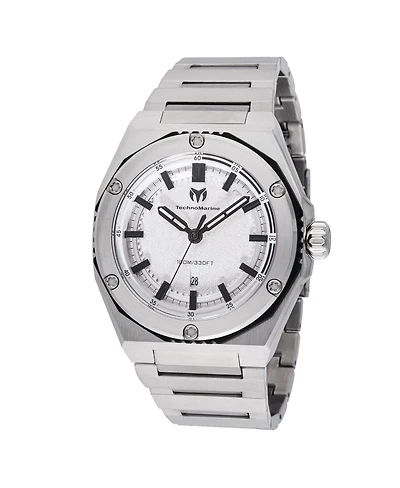 Technomarine Men's Tm-416060 Coral Quartz Silver Dial Watch