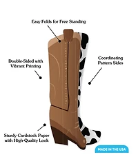 Freestanding 3D Western Cowboy Boots Centerpiece Table Decorations