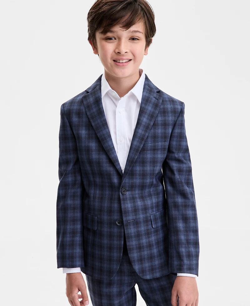 Kenneth Cole Reaction Big Boys Plaid Pattern 2-Piece Suit Set
