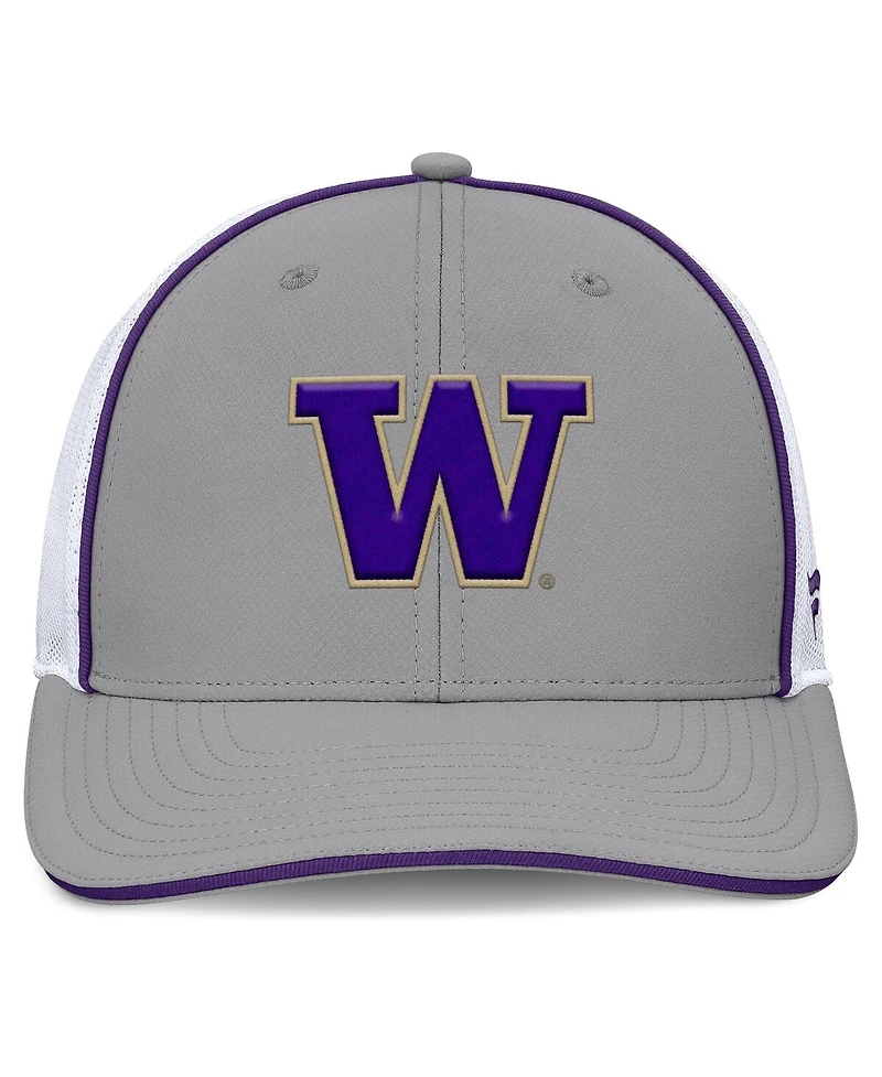 Fanatics Men's Gray/White Washington Huskies Rapid Trucker Adjustable Hat